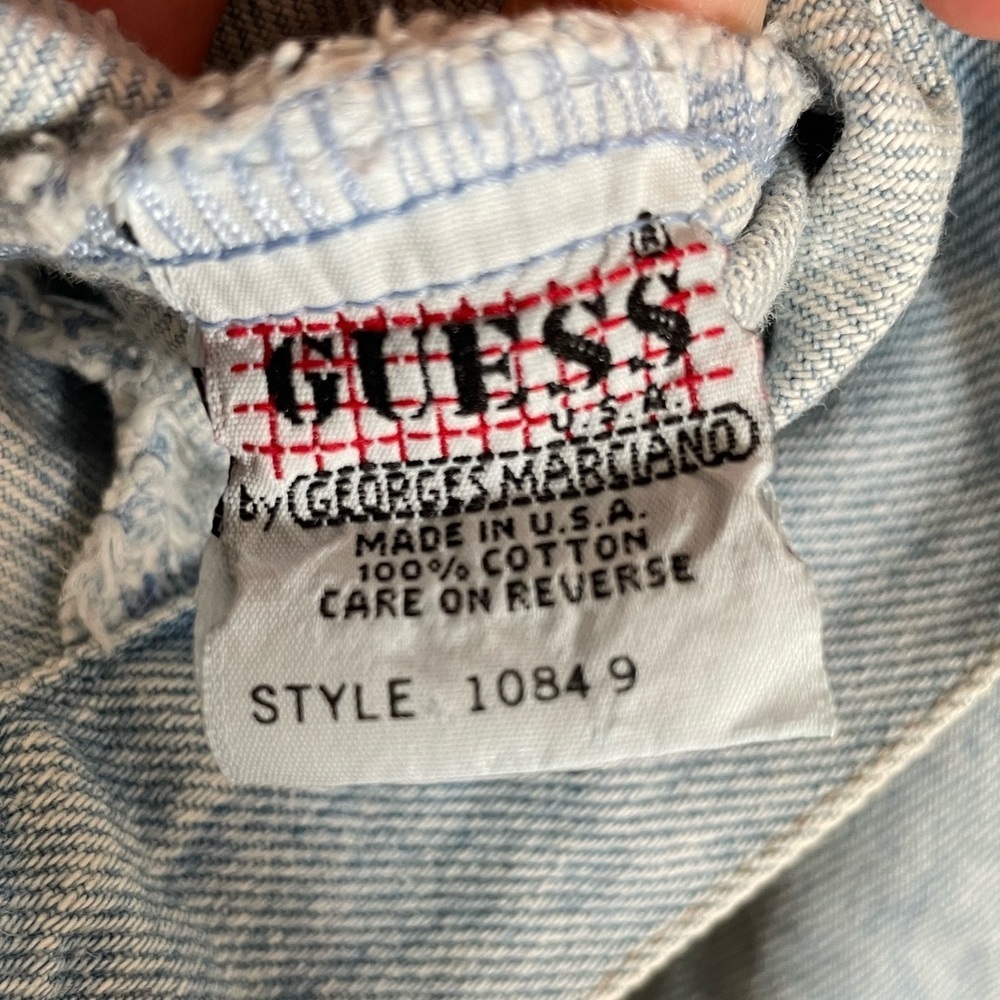 Vintage Guess Georges Marciano Jean Jacket Made In USA Trucker Denim 90's Medium - Picture 6 of 11